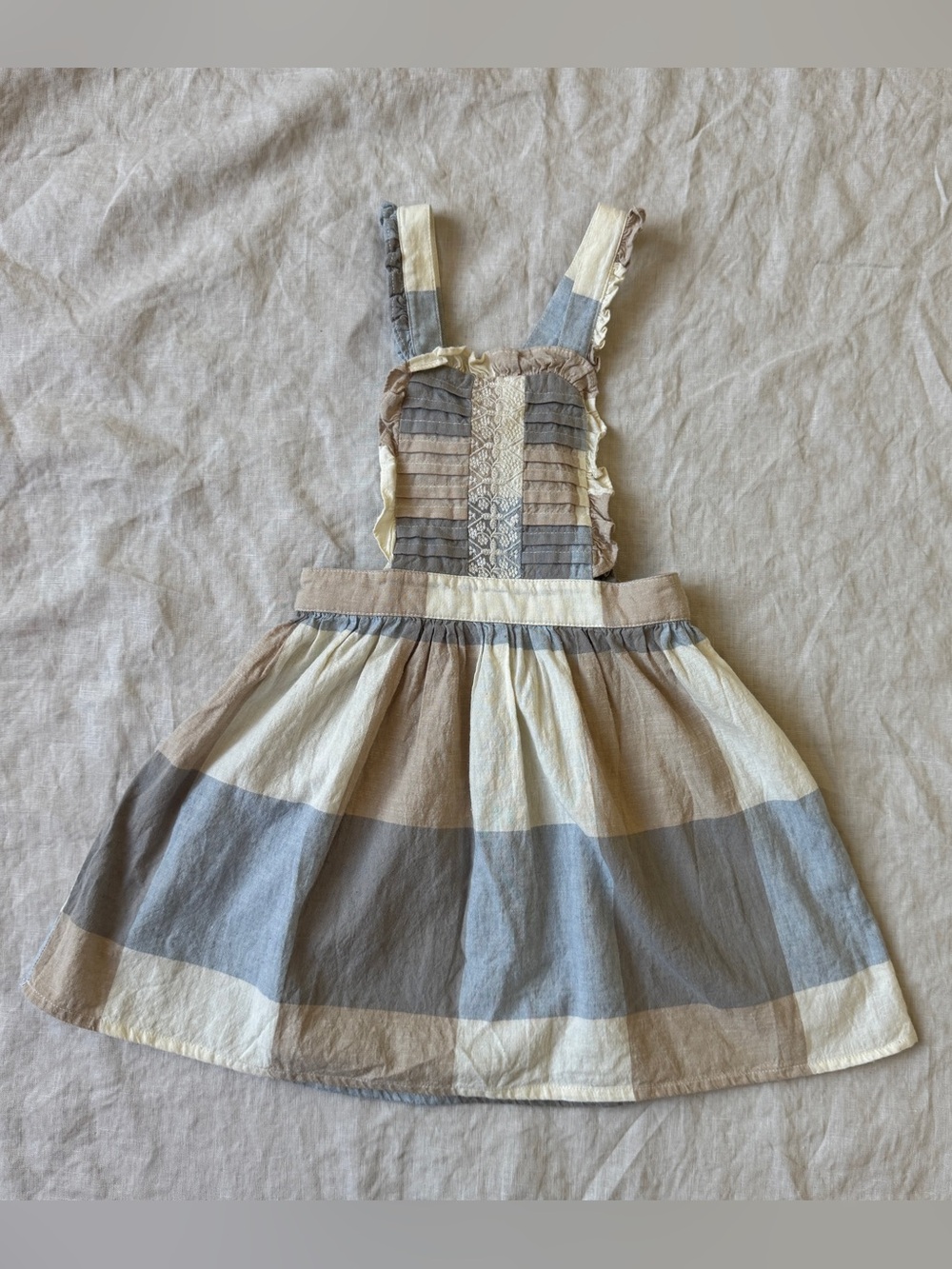 Apolina Lena Pinafore - Blanket Cream Check